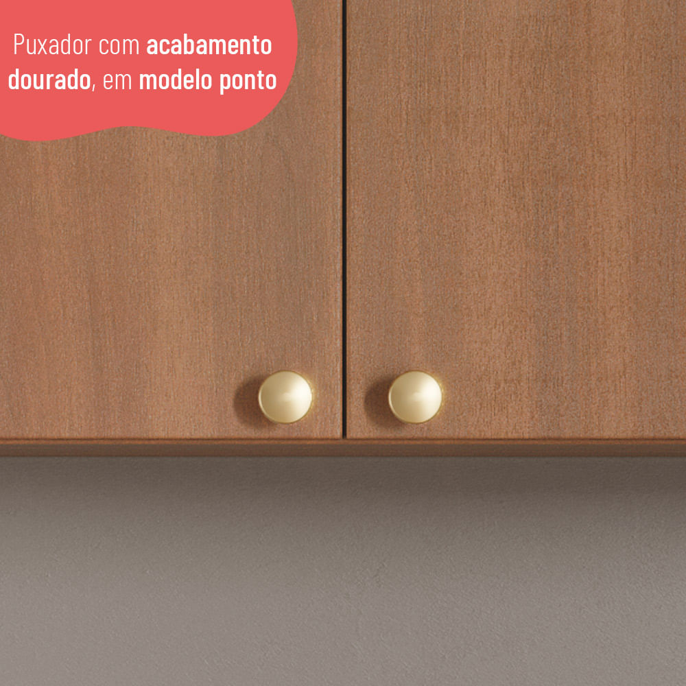 Armário Aéreo 80cm Sálvia 2 Portas 908002 Telasul - Freijó
